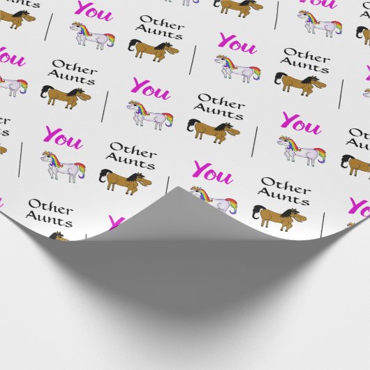 Ik heb nog meer tante Unicorn Pattern Birthday Cadeaupapier (Hoek)