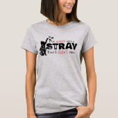 Ik heb nog nooit een Stray Schattige Black and Pin T-shirt (Voorkant)
