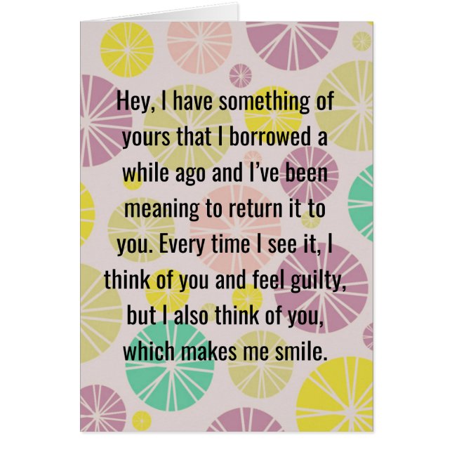 "Ik heb nog steeds dat ding dat ik heb geleend" ka (Voorkant)