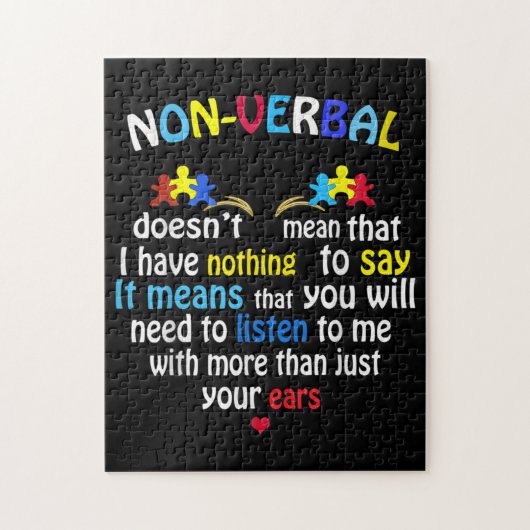 Ik heb Non-verbaal Autisme Awareness Puzzelstuk Legpuzzel (Verticaal)