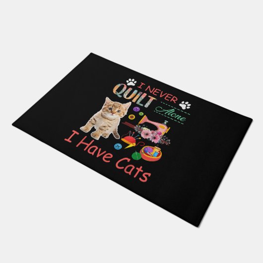 Ik heb nooit alleen een kattendoek. deurmat (Schuin)