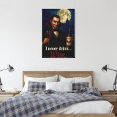 "Ik heb nooit Drink… Wijn" Vampire Horror Humor Canvas Afdruk (Insitu (Slaapkamer))