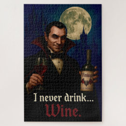 "Ik heb nooit Drink… Wijn" Vampire Horror Humor Legpuzzel