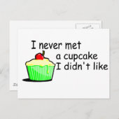 Ik heb nooit een cupcake ontmoet die ik niet leuk  briefkaart (Voorkant / Achterkant)