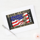 Ik heb nooit een veteraan ontmoet die voor het soc rechthoekige sticker (Envelop)