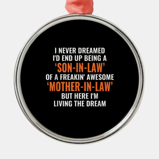 Ik heb nooit gedacht dat ik uiteindelijk een zoon  metalen ornament (Voorkant)