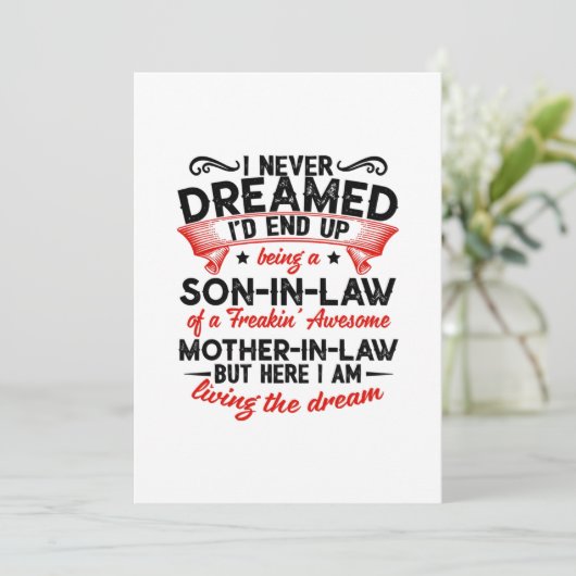 Ik heb nooit gedroomd een zoon te zijn in de wet, aankondiging (Staand voorkant)