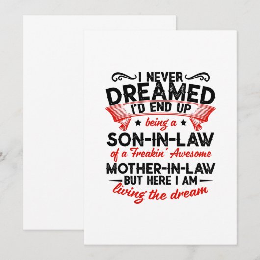 Ik heb nooit gedroomd een zoon te zijn in de wet,  aankondiging (Voorkant / Achterkant)