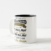 Ik heb nooit gedroomd, zoon in de wet, Geweldige v Tweekleurige Koffiemok (Voorkant links)