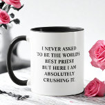 Ik heb nooit gevraagd om 's werelds beste priester mok<br><div class="desc">Grappige koffie mok met gezegde "Ik heb nooit gevraagd om 's werelds beste priester te zijn, maar hier ben ik het absoluut aan het verpletteren." Grappige unieke Idee Cup Gift voor de beste priester grootste priester, perfect voor elke verjaardag, kerst, viering of gewoon omdat je moet vertellen uw geliefde hoeveel...</div>