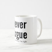Ik heb nooit ruzie koffiemok (Voorkant rechts)