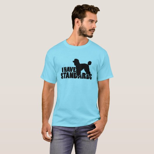 Ik heb normen - standaardpoodle silhouet t-shirt (Voorkant volledig)
