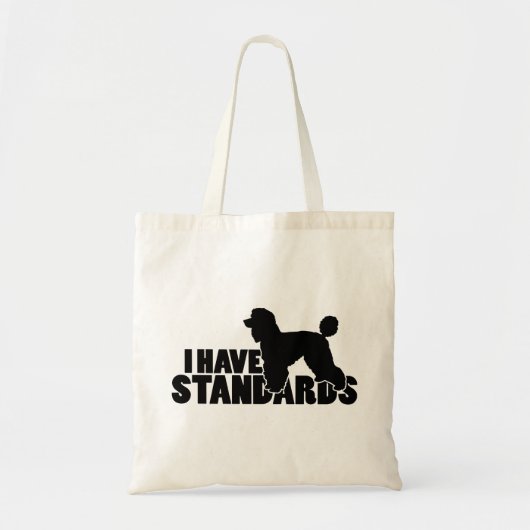 Ik heb normen - standaardpoodle silhouet tote bag (Voorkant)