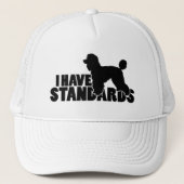 Ik heb normen - standaardpoodle silhouet trucker pet (Voorkant)