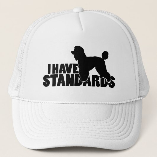 Ik heb normen - standaardpoodle silhouet trucker pet (Voorkant)