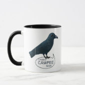 "Ik heb nu Cawfee nodig" Cute Caffeined Crow Mok (Links)