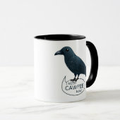 "Ik heb nu Cawfee nodig" Cute Caffeined Crow Mok (Voorkant rechts)