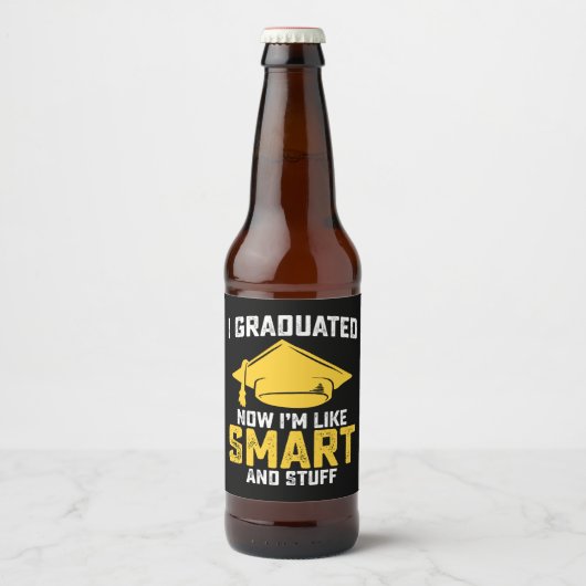 Ik heb nu gestudeerd als slim en domme Afstuderen Bier Etiket (Voorkant)