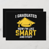 Ik heb nu gestudeerd als slim en domme Afstuderen Kaart (Voorkant / Achterkant)