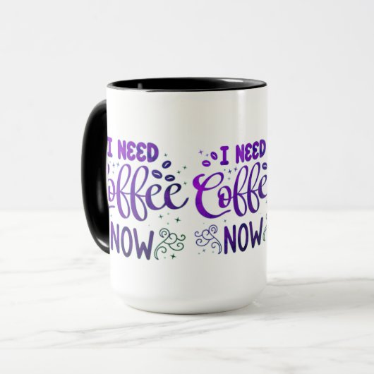 Ik heb nu koffie nodig - aangepaste keramische com mok (Voorkant links)