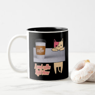 Ik heb nu koffie nodig De beste kattencadeaus Tweekleurige Koffiemok