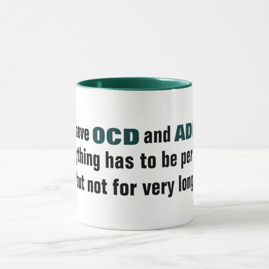 Ik heb OCD en ADD Typografie Mok (Midden)