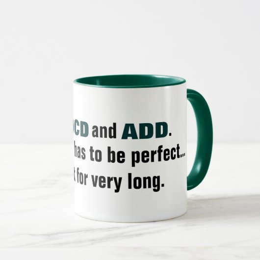 Ik heb OCD en ADD Typografie Mok (Voorkant rechts)