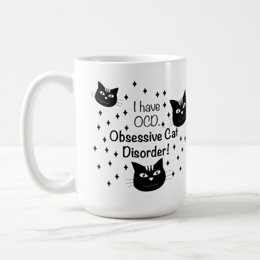 Ik heb OCD, obsessieve kattenstoornis Koffiemok (Links)