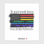 "Ik heb ook gediend" LGBTQ Army Veteran sticker (Vel)