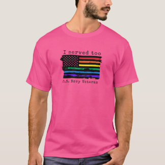 "Ik heb ook gediend" LGBTQ Mannen Cut Shirt - Navy