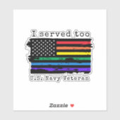 "Ik heb ook gediend" LGBTQ - Navy Veteran Sticker (Vel)