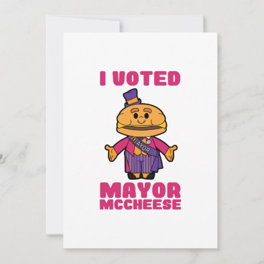 Ik Heb Op Burgemeester Mccheese Gestemd Kaart (Voorkant)