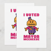 Ik Heb Op Burgemeester Mccheese Gestemd Kaart (Voorkant / Achterkant)