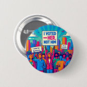 Ik heb op haar gestemd ronde button 5,7 cm (Voorkant /achterkant)