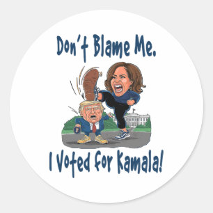 Ik heb op Kamala gestemd! - Kamala Littl Ronde Sticker