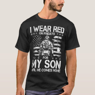Ik heb op vrijdag rood Draag voor mijn zoon tot hi T-shirt