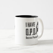 Ik heb OPD Obsessief Pickleball Disorder Tweekleurige Koffiemok (Voorkant rechts)