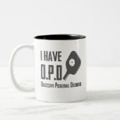 Ik heb OPD Obsessief Pickleball Disorder Tweekleurige Koffiemok (Links)