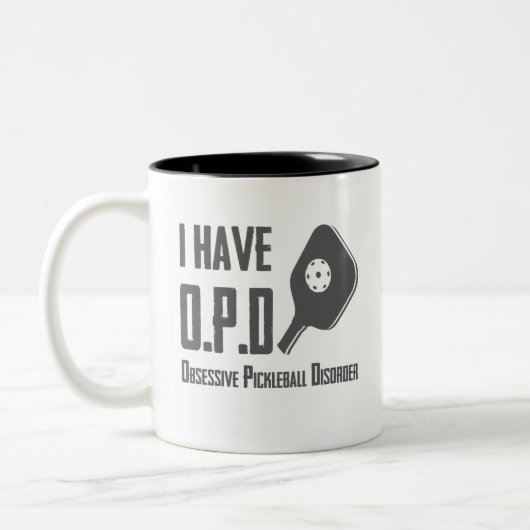 Ik heb OPD Obsessief Pickleball Disorder Tweekleurige Koffiemok (Links)