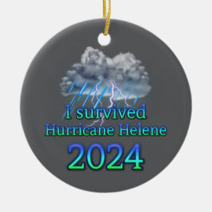 Ik heb orkaan Helene 2024 v2 overleefd  Keramisch Ornament