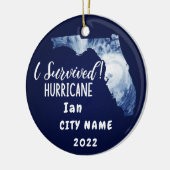 Ik heb overleefd. Hurrican Ian Custom Florida City Keramisch Ornament (Links)