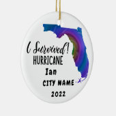 Ik heb overleefd. Hurrican Ian Custom Florida City Keramisch Ornament (Rechts)