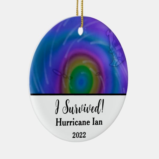 Ik heb overleefd. orkaan Ian 2022 Keramisch Ornament (Rechts)
