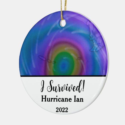 Ik heb overleefd. orkaan Ian 2022 Keramisch Ornament (Links)