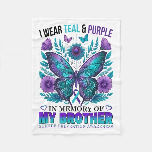 Ik heb Paarse Blauwgroen Draag ter nagedachtenis a Fleece Deken (Voorkant)