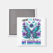 Ik heb Paarse Blauwgroen Draag ter nagedachtenis a Magneet (Voorkant / Achterkant)