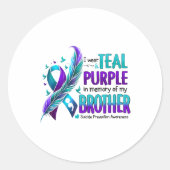 Ik heb Paarse Blauwgroen Draag ter nagedachtenis a Ronde Sticker (Voorkant)