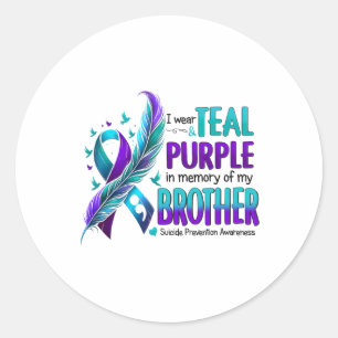 Ik heb Paarse Blauwgroen Draag ter nagedachtenis a Ronde Sticker
