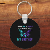 Ik heb Paarse Blauwgroen Draag ter nagedachtenis a Sleutelhanger (Voorkant)