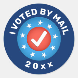 "Ik heb per post gestemd" 20xx douaneverkiezingen Ronde Sticker